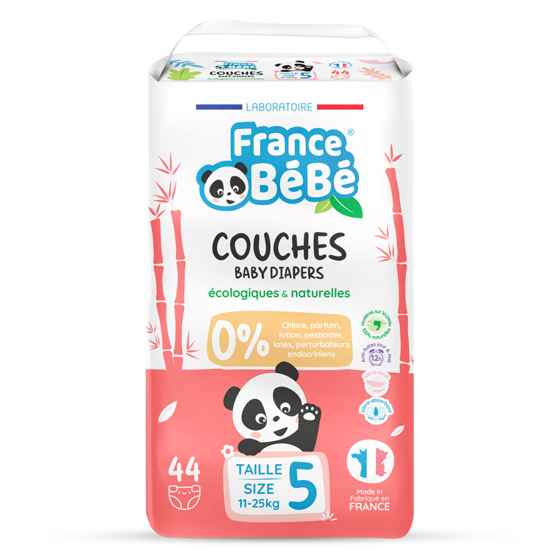 Couches écologiques taille 5 (11-25kg) pour bébés fabriquées en