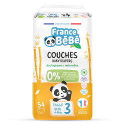 Couches écologiques taille 2 (3-6kg) pour bébés fabriquées en France -  FRANCE BéBé BIO