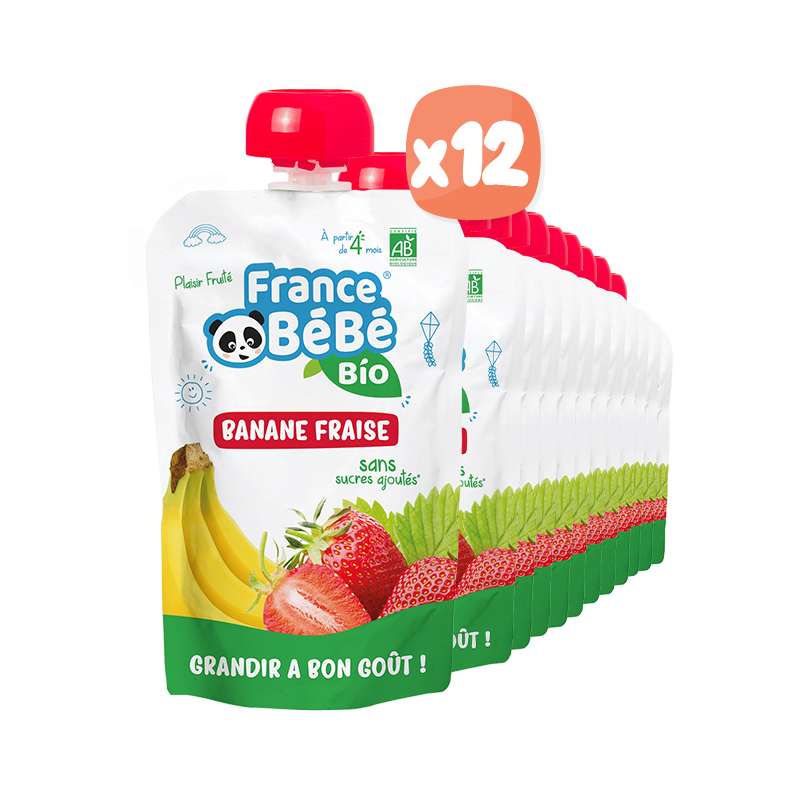 Gourdes Banane Fraise bio x12