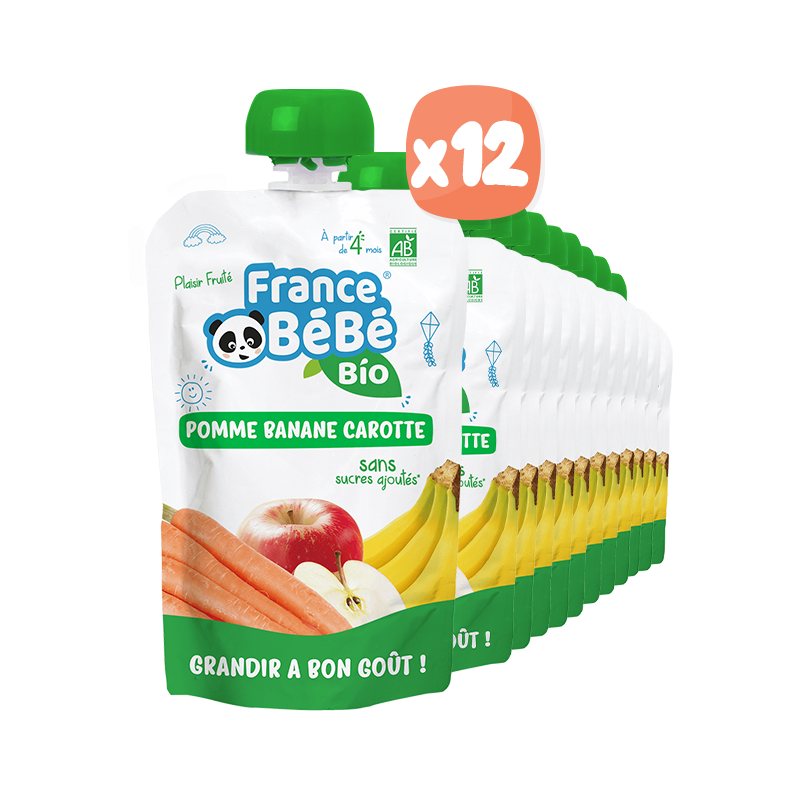 Gourdes Pomme Banane Carotte bio x12