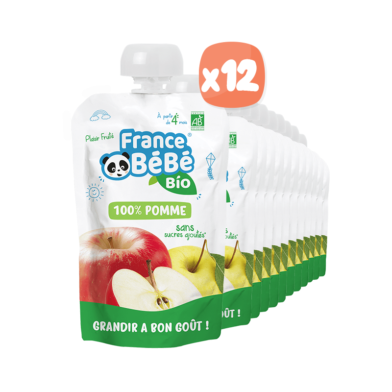 Gourdes Pomme pour bébés dès 4 mois - FRANCE BéBé BIO