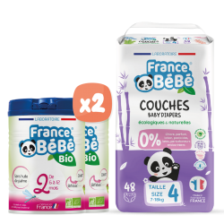 Pack lait 2ème âge et couches bébé T4