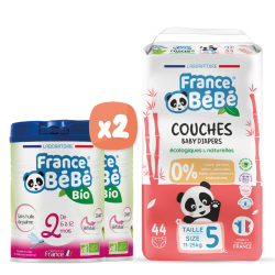 Pack lait 2ème âge et couches bébé T5