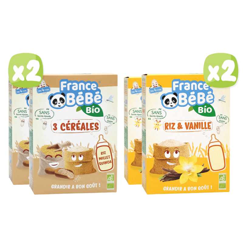 Pack céréales pour bébé à partir de 4 mois - FRANCE BéBé BIO